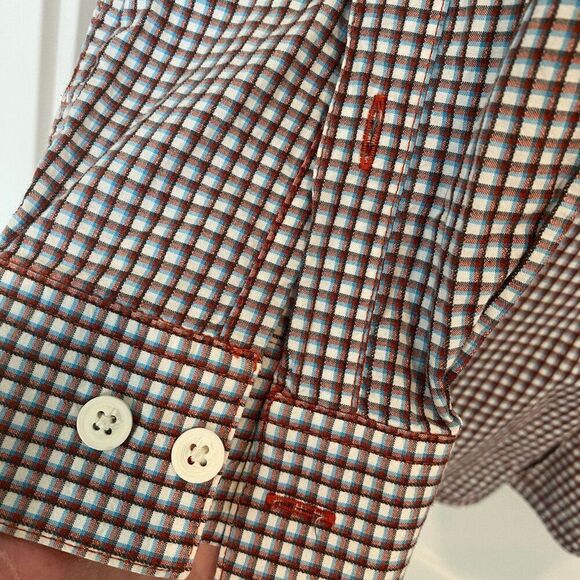 Columbia 100% Cotton Plaid Check Button Down Long Sleeve Classic Fit, XXL - Picture 3 of 10